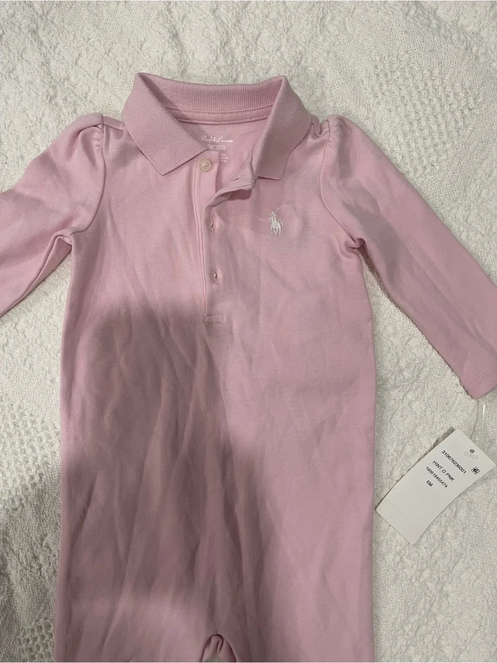 Ralph Lauren Bundled White Baby Teddy Bear Ruffle Collar Polo